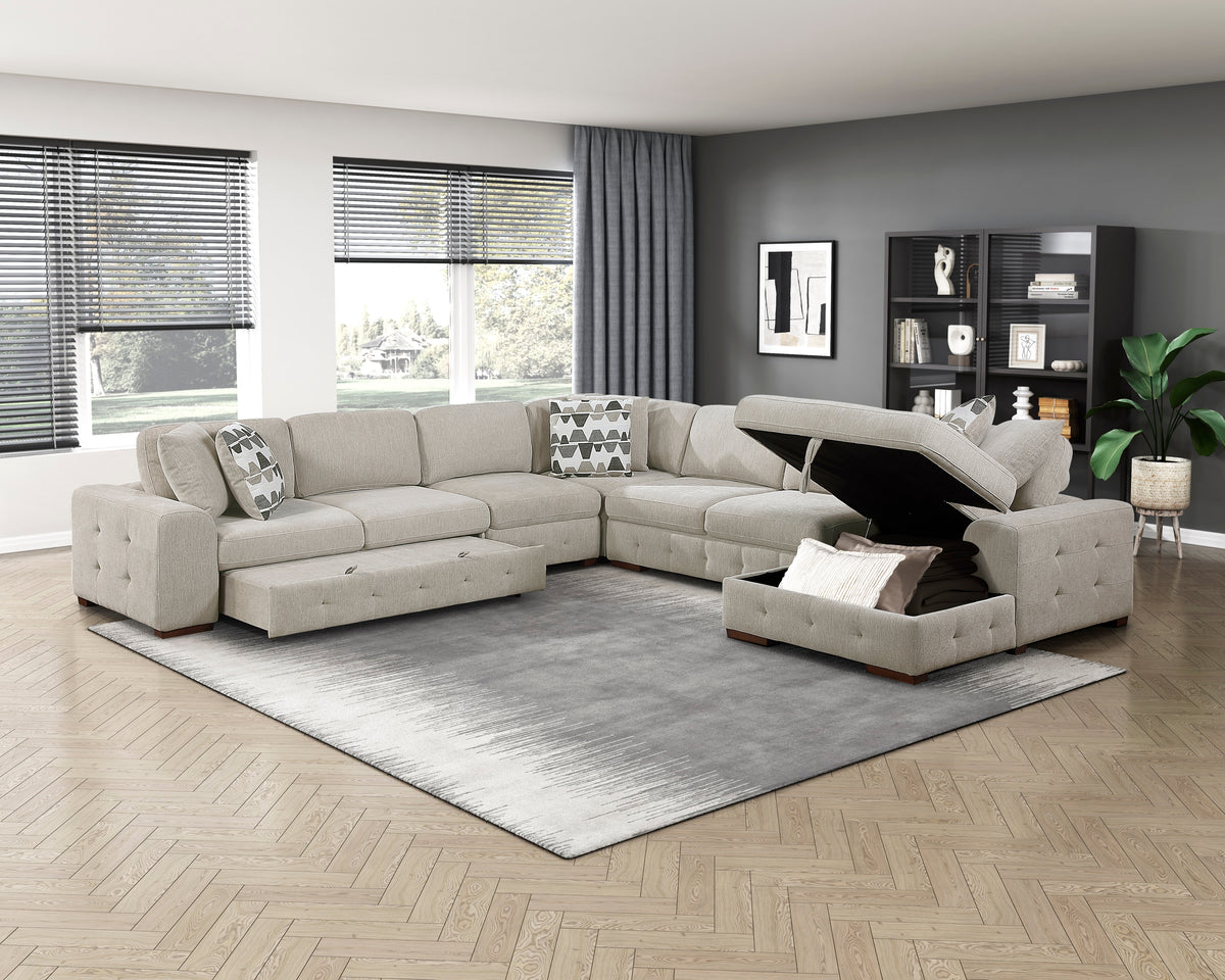 Raife Beige Armless Chair - Ornate Home