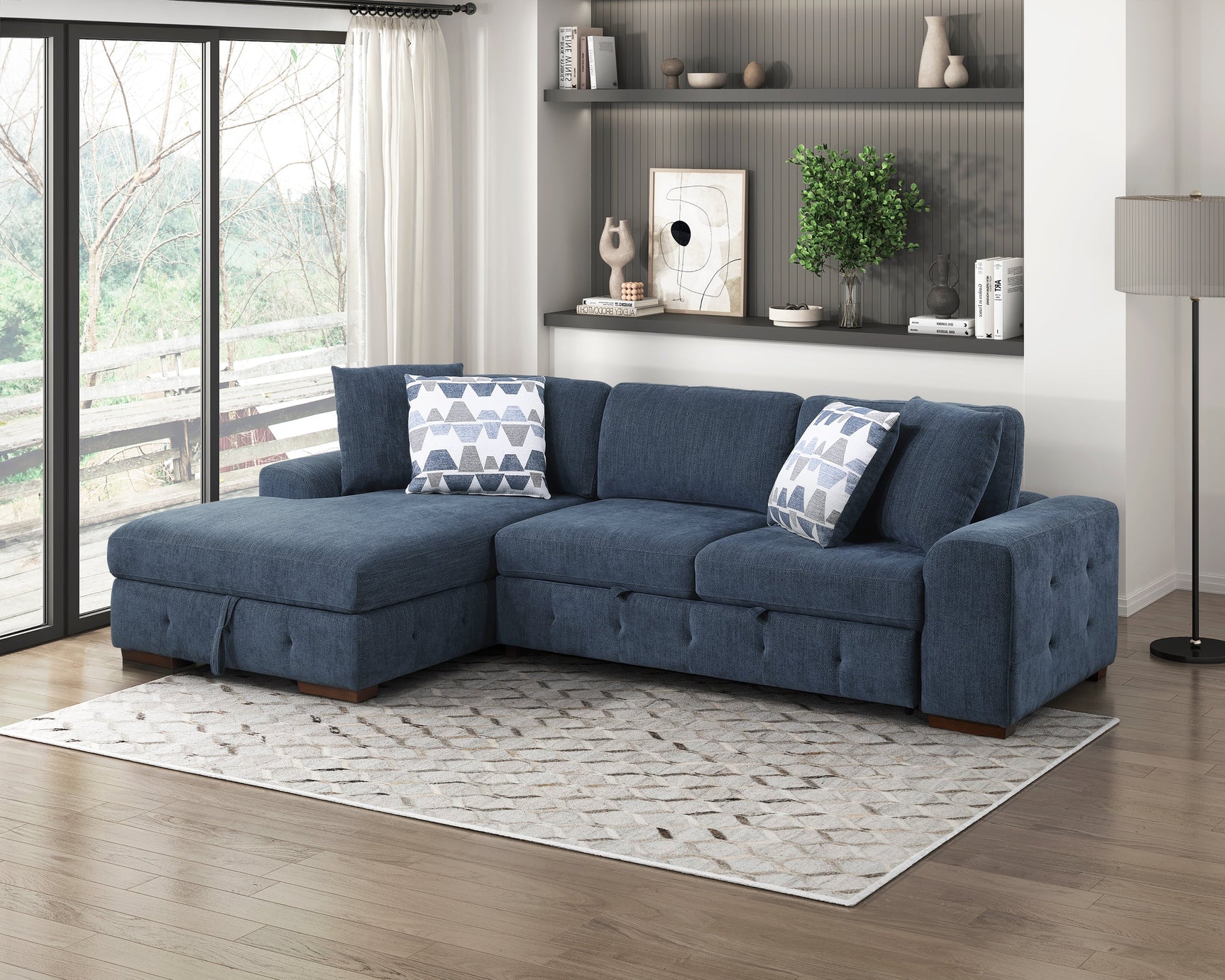 Raife Blue 2-Piece Sectional with Left Chaise - Ornate Home
