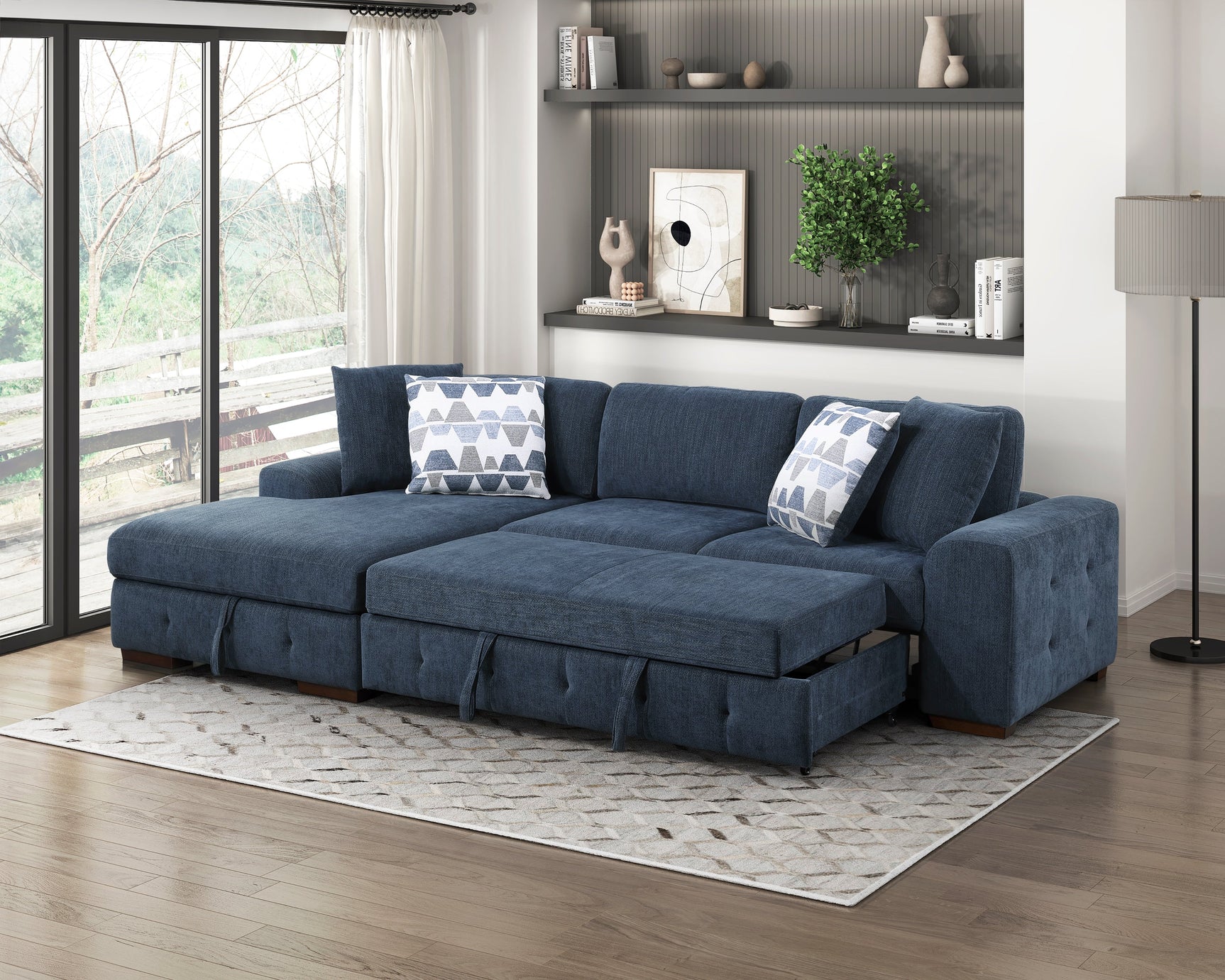 Raife Blue 2-Piece Sectional with Left Chaise - Ornate Home