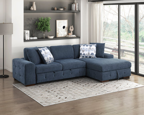Raife Blue 2-Piece Sectional with Right Chaise - Ornate Home