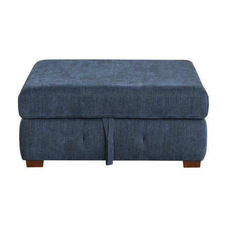 Raife Blue 3-Piece Sectional with Left Chaise And Ottoman - Ornate Home