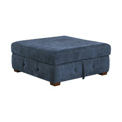 Raife Blue 3-Piece Sectional with Left Chaise And Ottoman - Ornate Home