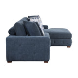 Raife Blue 3-Piece Sectional with Right Chaise And Ottoman - Ornate Home