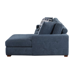 Raife Blue 3-Piece Sectional with Right Chaise And Ottoman - Ornate Home