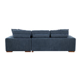 Raife Blue 3-Piece Sectional with Right Chaise And Ottoman - Ornate Home