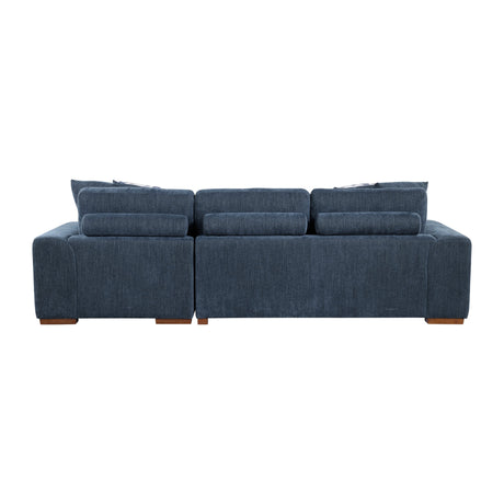 Raife Blue 3-Piece Sectional with Right Chaise And Ottoman - Ornate Home