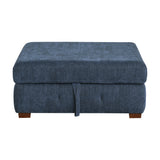 Raife Blue 3-Piece Sectional with Right Chaise And Ottoman - Ornate Home