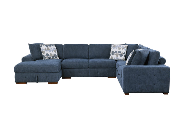 Raife Blue 4-Piece Sectional with Left Chaise - Ornate Home