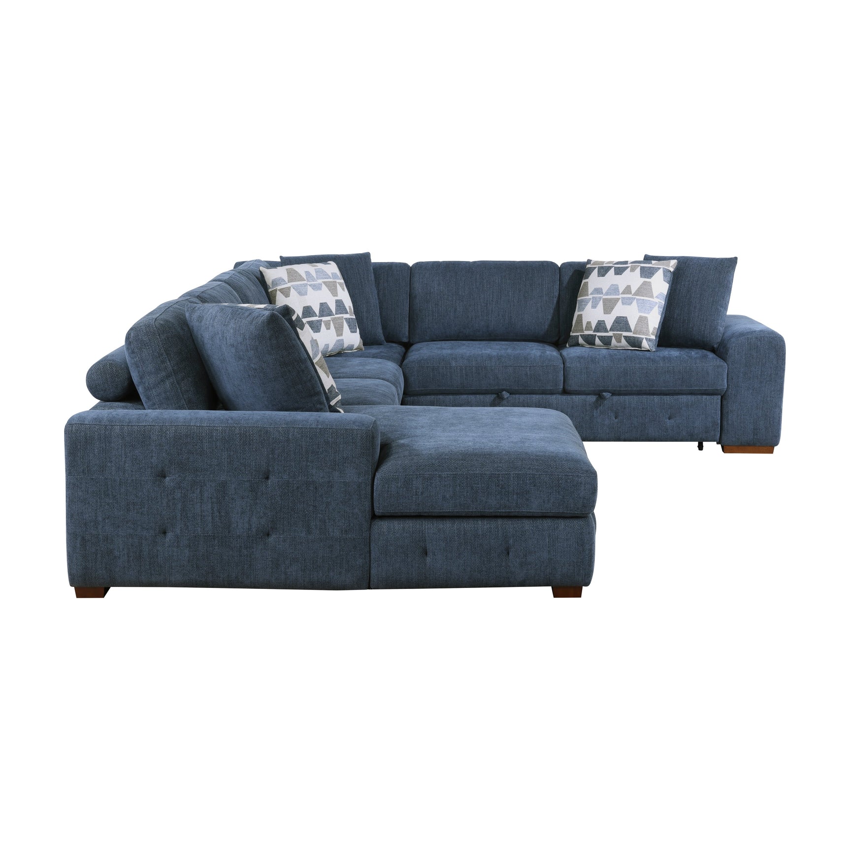 Raife Blue 4-Piece Sectional with Left Chaise - Ornate Home