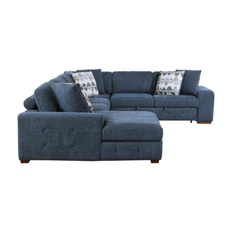 Raife Blue 4-Piece Sectional with Left Chaise - Ornate Home