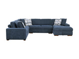 Raife Blue 4-Piece Sectional with Right Chaise - Ornate Home