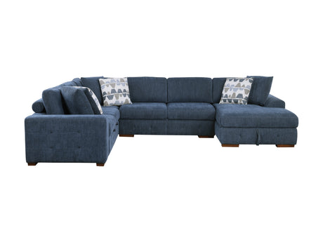 Raife Blue 4-Piece Sectional with Right Chaise - Ornate Home