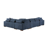 Raife Blue 5-Piece Sectional with Left Chaise And Storage Ottoman - Ornate Home