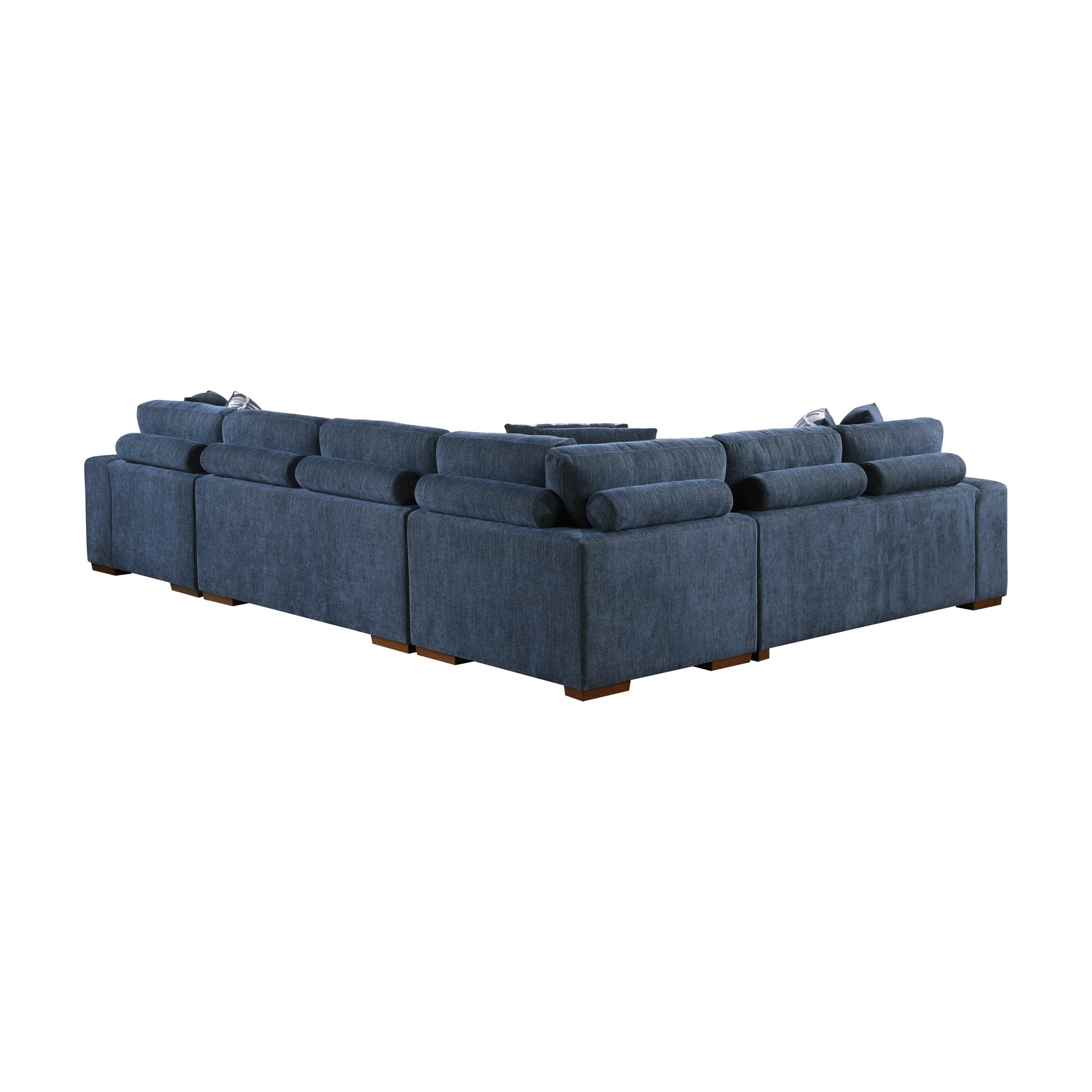 Raife Blue 5-Piece Sectional with Right Chaise & Storage Ottoman - Ornate Home