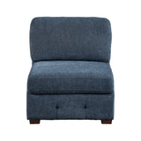 Raife Blue Armless Chair - Ornate Home