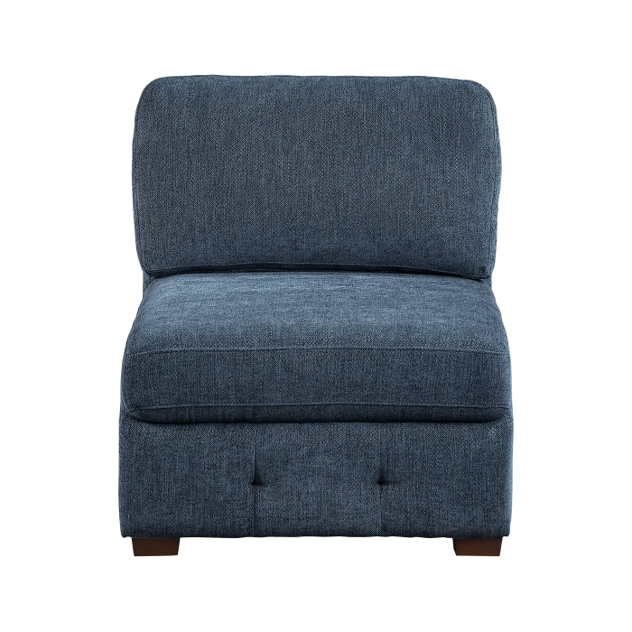 Raife Blue Armless Chair - Ornate Home