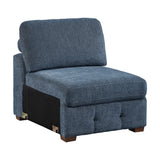 Raife Blue Armless Chair - Ornate Home