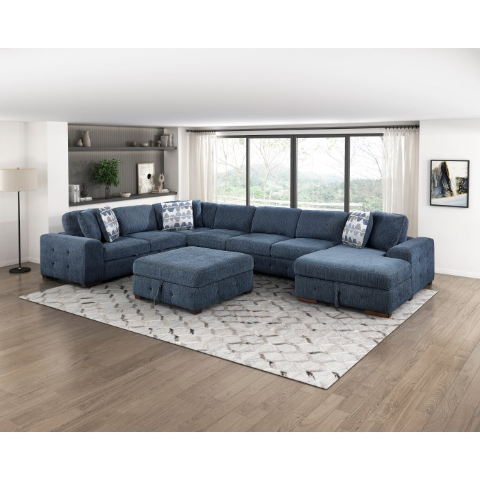 Raife Blue Armless Chair - Ornate Home