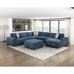 Raife Blue Armless Chair - Ornate Home
