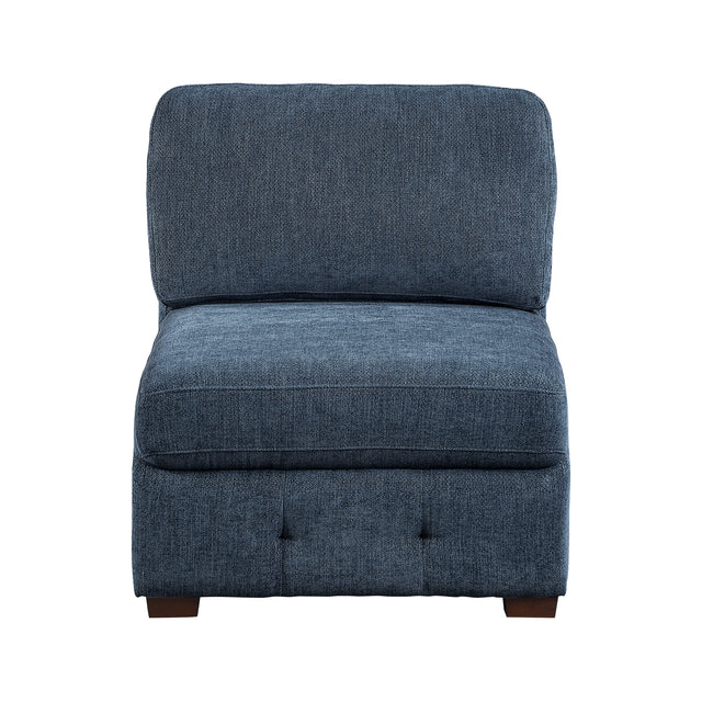 Raife Blue Armless Chair - Ornate Home