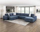 Raife Blue Armless Chair - Ornate Home