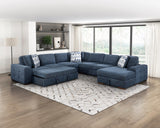 Raife Blue Armless Chair - Ornate Home
