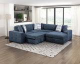 Raife Blue Armless Chair - Ornate Home