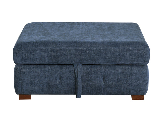 Raife Blue Storage Ottoman - Ornate Home