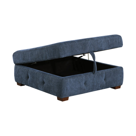 Raife Blue Storage Ottoman - Ornate Home