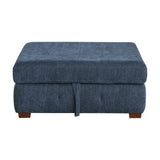 Raife Blue Storage Ottoman - Ornate Home