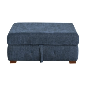 Raife Blue Storage Ottoman - Ornate Home