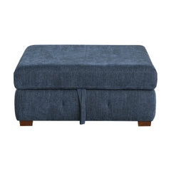 Raife Blue Storage Ottoman - Ornate Home