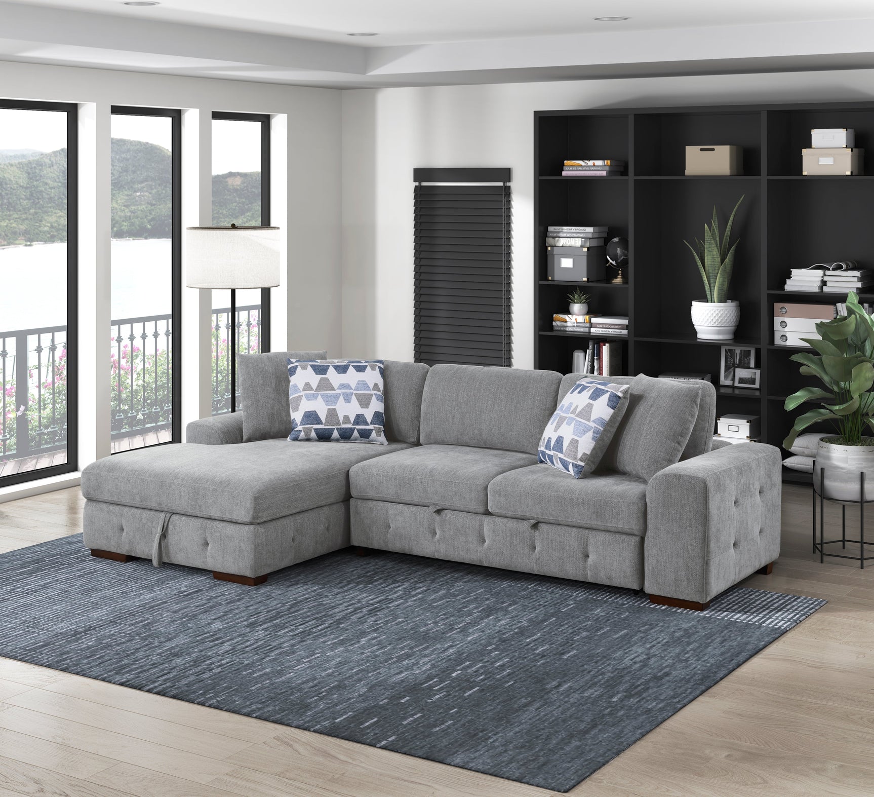 Raife Gray 2-Piece Sectional with Left Chaise - Ornate Home