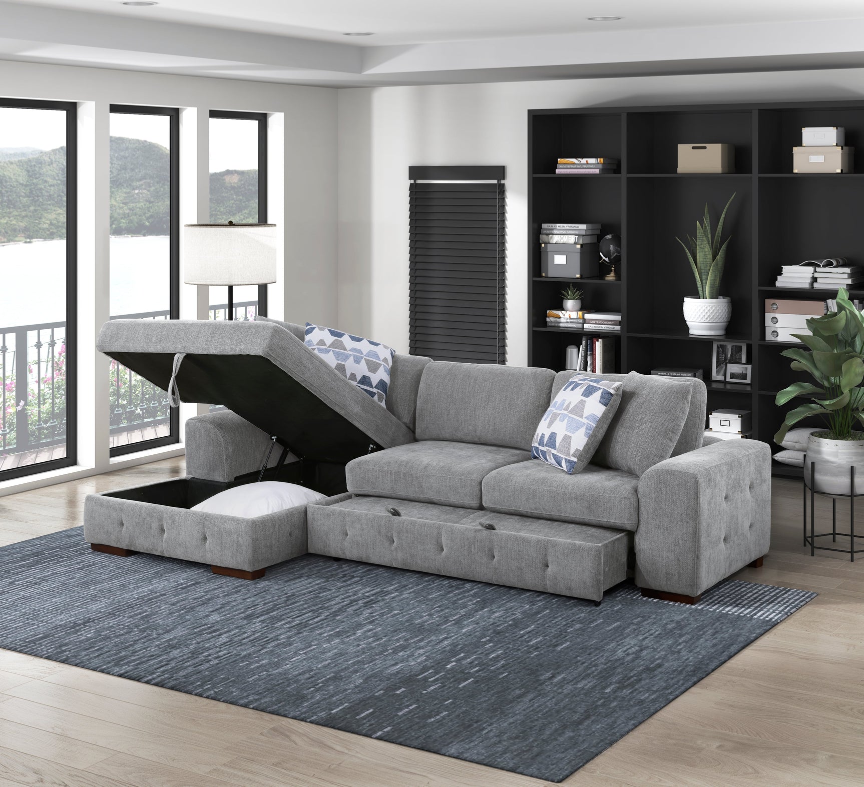 Raife Gray 2-Piece Sectional with Left Chaise - Ornate Home