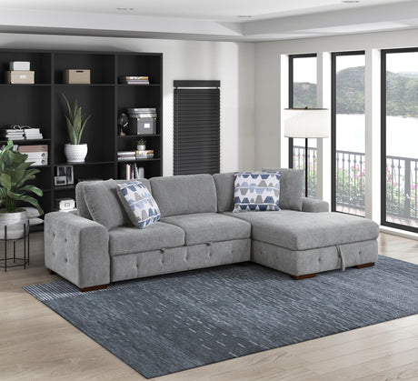 Raife Gray 2-Piece Sectional with Right Chaise - Ornate Home