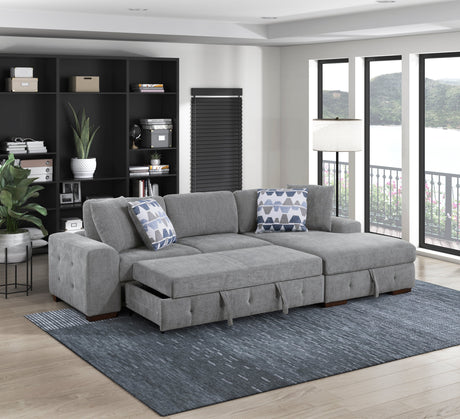 Raife Gray 2-Piece Sectional with Right Chaise - Ornate Home