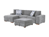 Raife Gray 3-Piece Sectional with Left Chaise And Ottoman - Ornate Home