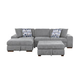 Raife Gray 3-Piece Sectional with Left Chaise And Ottoman - Ornate Home