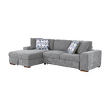 Raife Gray 3-Piece Sectional with Left Chaise And Ottoman - Ornate Home