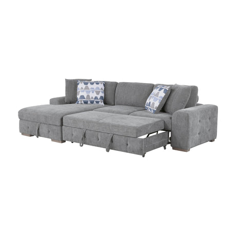Raife Gray 3-Piece Sectional with Left Chaise And Ottoman - Ornate Home