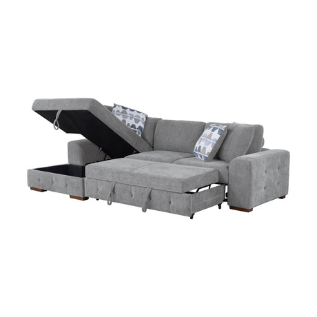Raife Gray 3-Piece Sectional with Left Chaise And Ottoman - Ornate Home