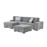 Raife Gray 3-Piece Sectional with Left Chaise And Ottoman - Ornate Home