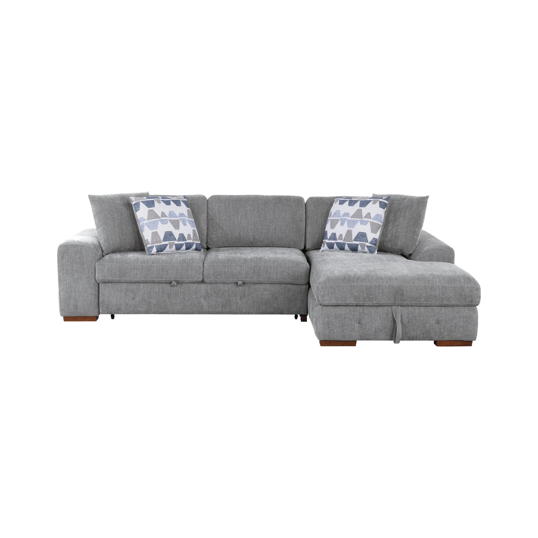 Raife Gray 3-Piece Sectional with Right Chaise And Ottoman - Ornate Home