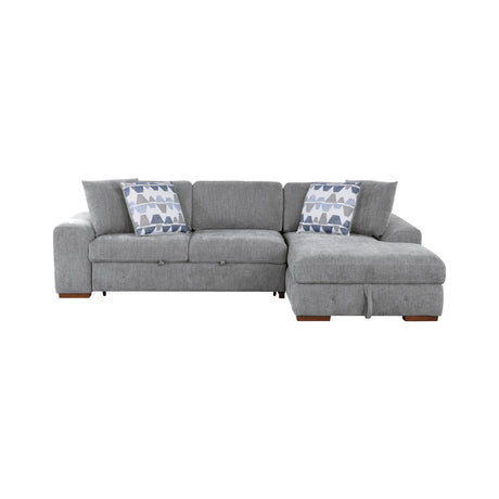 Raife Gray 3-Piece Sectional with Right Chaise And Ottoman - Ornate Home