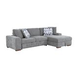 Raife Gray 3-Piece Sectional with Right Chaise And Ottoman - Ornate Home