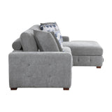 Raife Gray 3-Piece Sectional with Right Chaise And Ottoman - Ornate Home