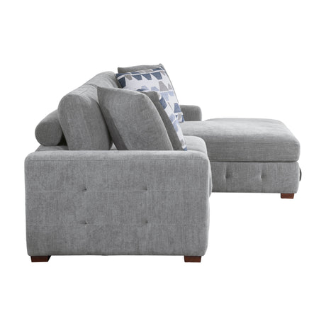 Raife Gray 3-Piece Sectional with Right Chaise And Ottoman - Ornate Home