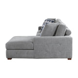 Raife Gray 3-Piece Sectional with Right Chaise And Ottoman - Ornate Home