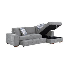 Raife Gray 3-Piece Sectional with Right Chaise And Ottoman - Ornate Home