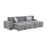 Raife Gray 3-Piece Sectional with Right Chaise And Ottoman - Ornate Home